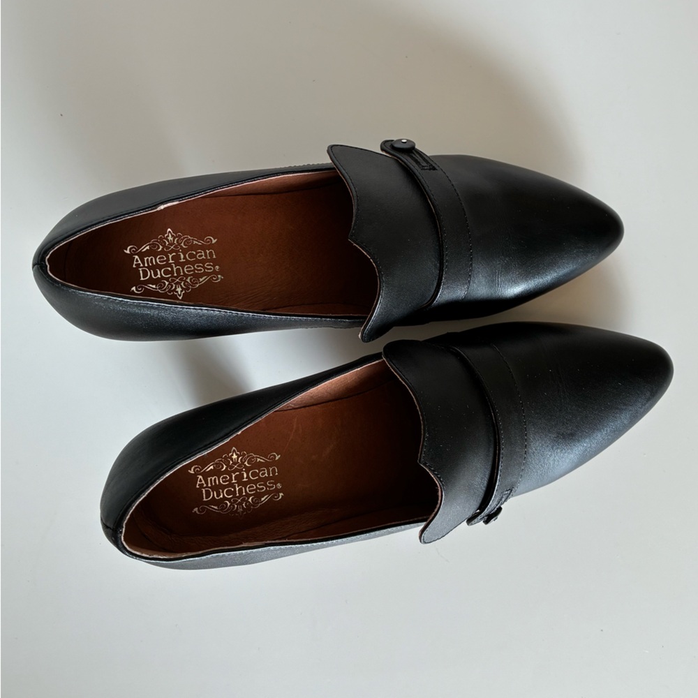 RARE, NEW American Duchess Moliere Edwardian Pumps, Black Leather, Women’s 9.5 - Picture 9 of 16